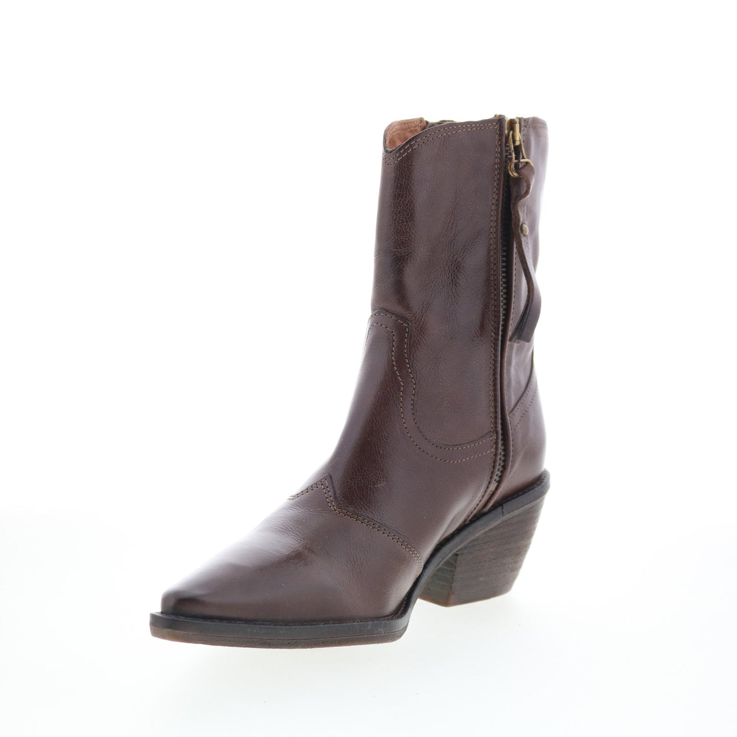 A.S. 98 Charlie Womens Brown Leather Zipper Ankle & Booties Boots