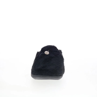 Spenco Charm Slipper SP1195BLK Womens Black Canvas Clogs Slippers Shoes