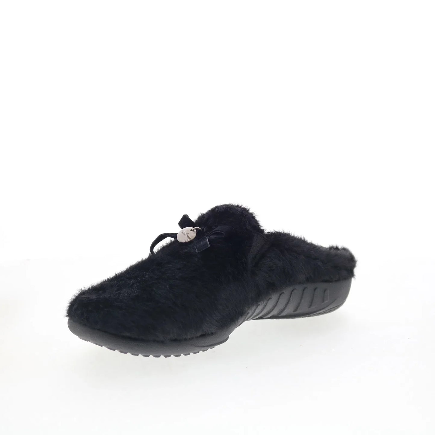 Spenco Charm Slipper SP1195BLK Womens Black Canvas Clogs Slippers Shoes