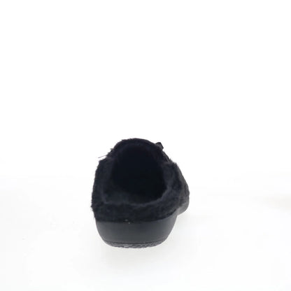 Spenco Charm Slipper SP1195BLK Womens Black Canvas Clogs Slippers Shoes