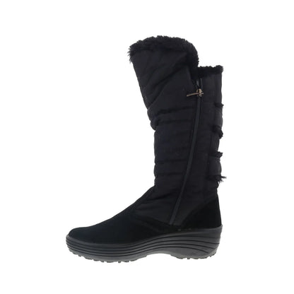 Pajar Chloe 53195 Womens Black Suede Zipper Mid Calf Boots