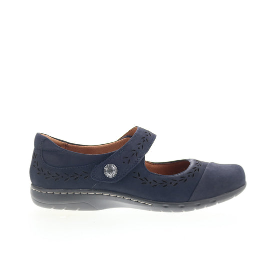 Cobb Hill Perry CHPERRY Womens Blue Suede Strap Mary Jane Flats Shoes