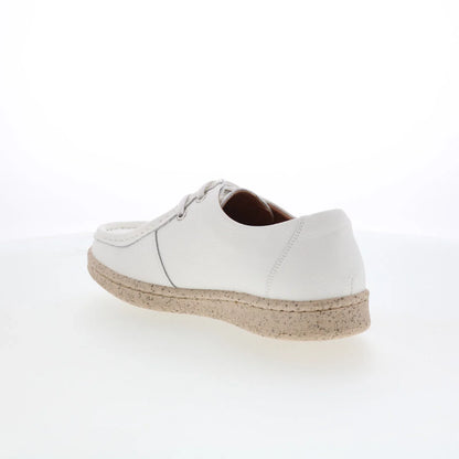 Minnetonka EM24C00 Womens White Leather Slip On Loafer Flats Shoes