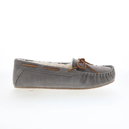 Minnetonka Comfy Moc 40190 Womens Gray Suede Loafer Slippers Shoes