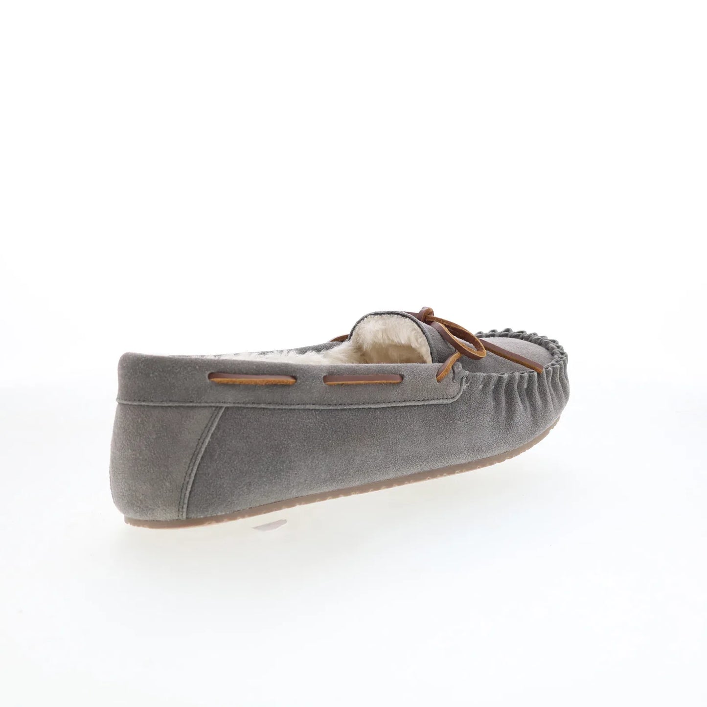 Minnetonka Comfy Moc 40190 Womens Gray Suede Loafer Slippers Shoes