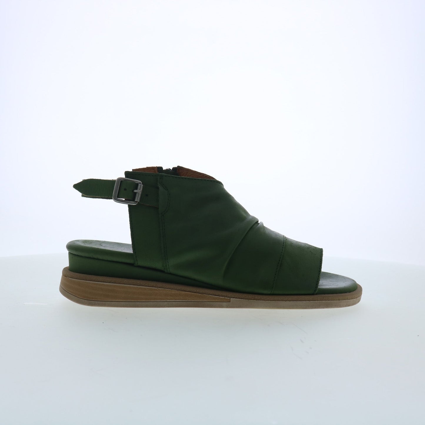 Miz Mooz Conor Womens Green Leather Hook & Loop Slingback Sandals Shoes