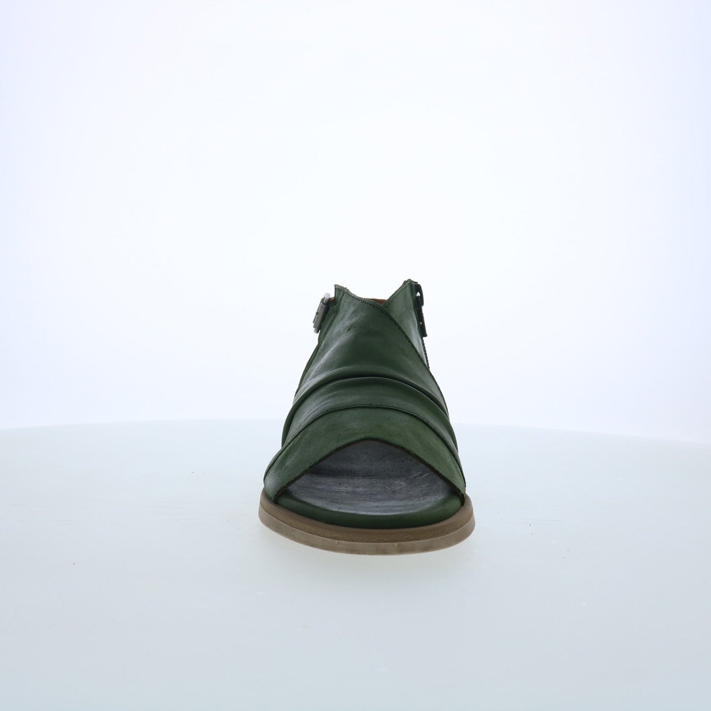 Miz Mooz Conor Womens Green Leather Hook & Loop Slingback Sandals Shoes