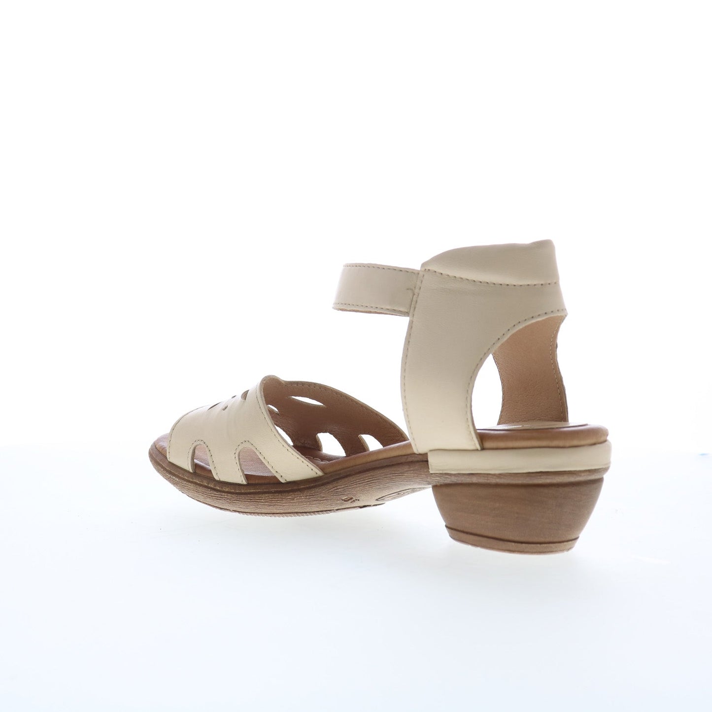 Miz Mooz Corelia Womens Beige Leather Strap Heeled Sandals Shoes