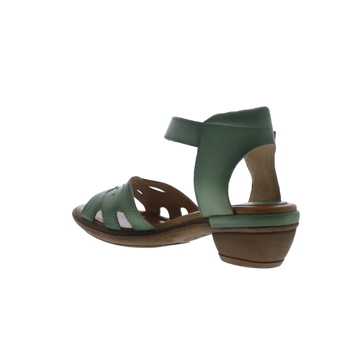 Miz Mooz Corelia Womens Green Leather Strap Heeled Sandals Shoes