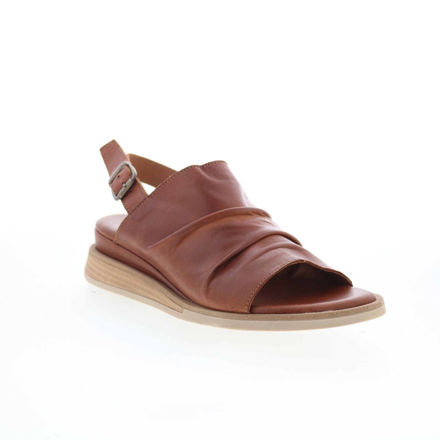 Miz Mooz Cornwall Womens Brown Leather Hook & Loop Strap Sandals Shoes