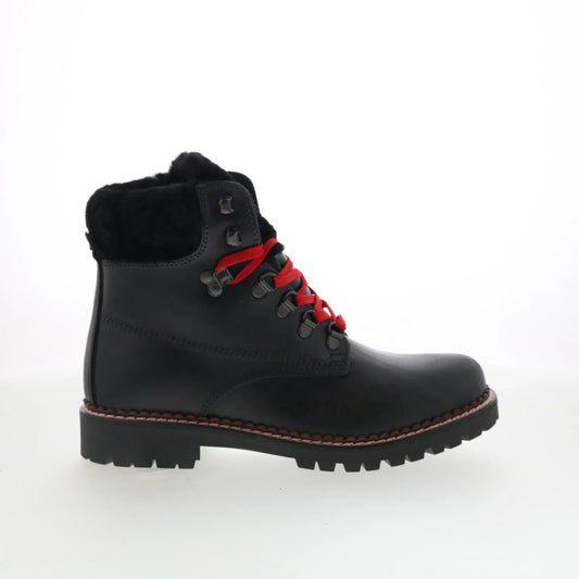 Pajar Cortina 48916 Womens Black Leather Lace Up Ankle & Booties Boots