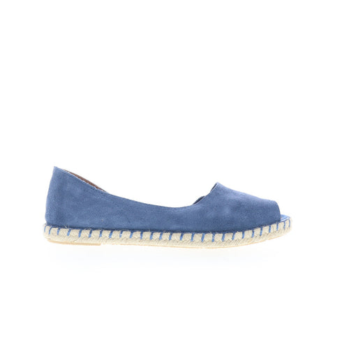 Miz Mooz Cruze Womens Blue Suede Slip On Espadrille Flats Shoes