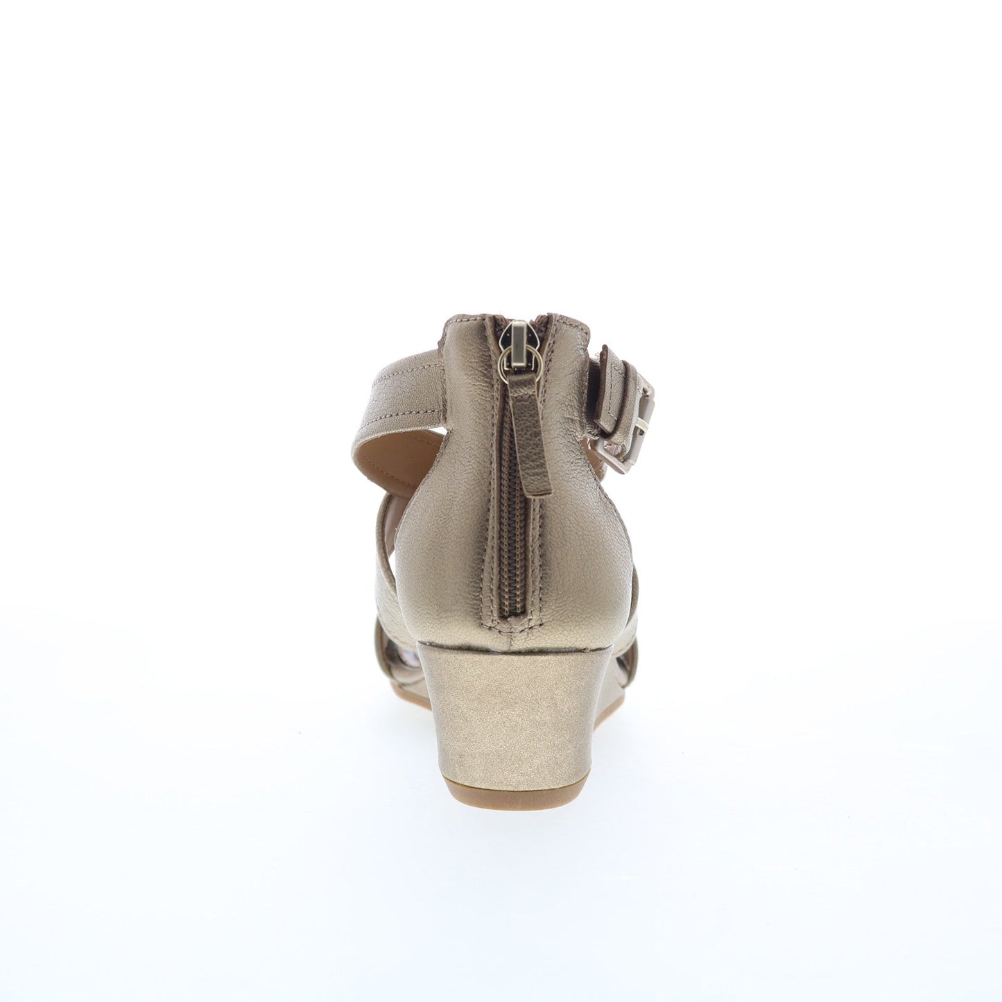 Comfortiva Rabea CT0011973 Womens Gold Leather Zipper Wedges Sandals Shoes