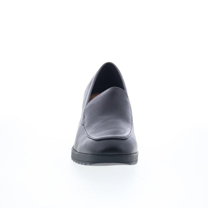 Comfortiva Hailey CT00529 Womens Black Leather Slip On Pumps Heels Shoes