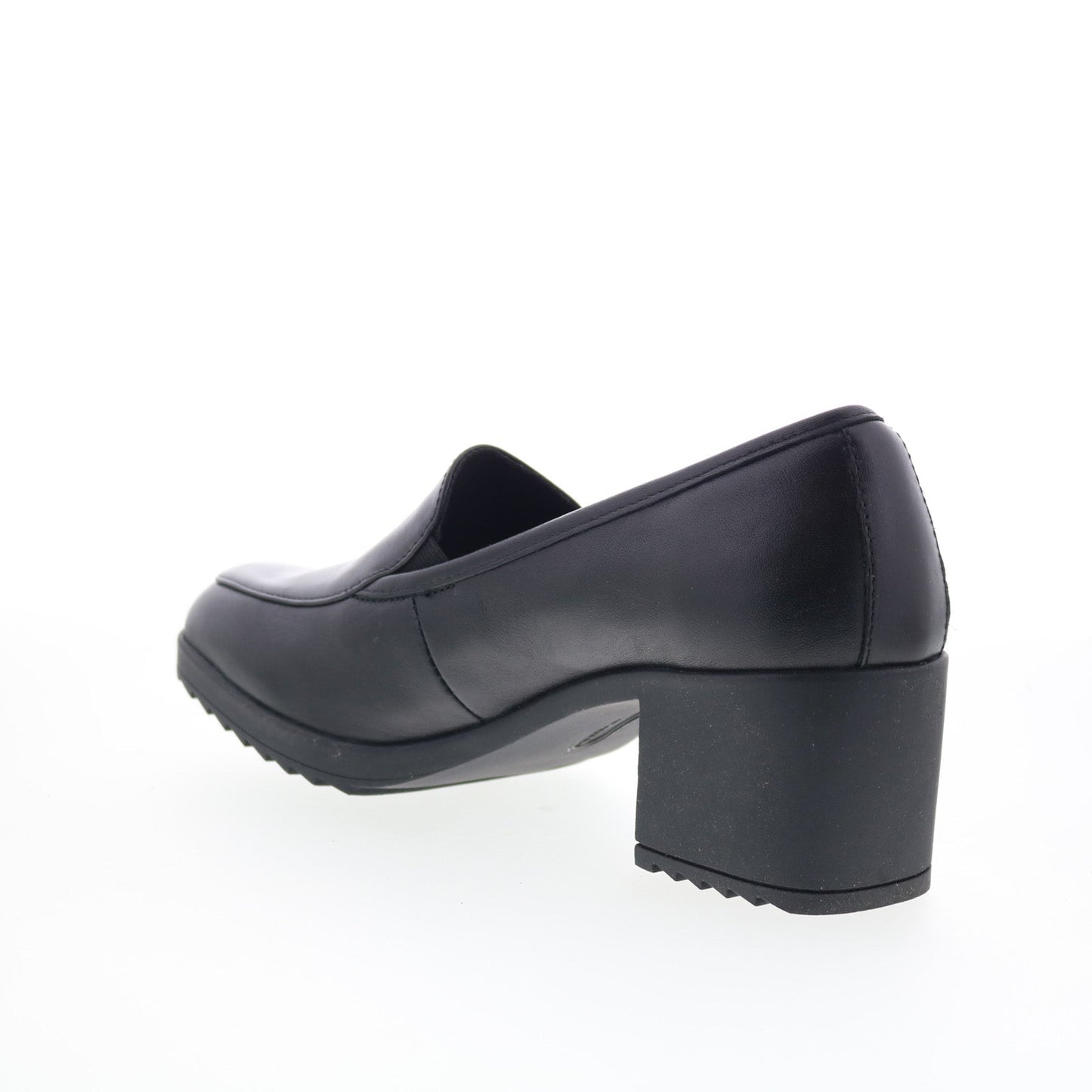 Comfortiva Hailey CT00529 Womens Black Leather Slip On Pumps Heels Shoes