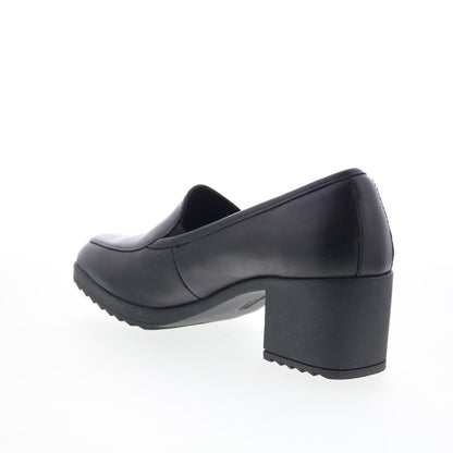 Comfortiva Hailey CT00529 Womens Black Leather Slip On Pumps Heels Shoes