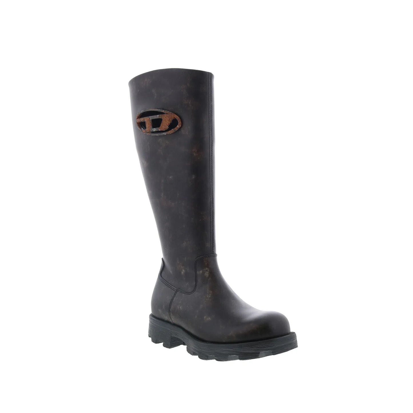 Diesel D-Hammer HB D W Womens Black Leather Zipper Knee High Boots