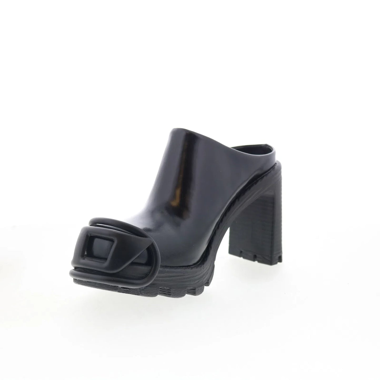 Diesel D-Hammer Ml D W Womens Black Leather Slip On Pumps Heels Shoes