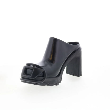 Diesel D-Hammer Ml D W Womens Black Leather Slip On Pumps Heels Shoes