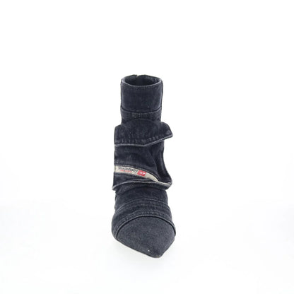 Diesel D-Venus Pocket LB Womens Black Canvas Slip On Ankle & Booties Boots