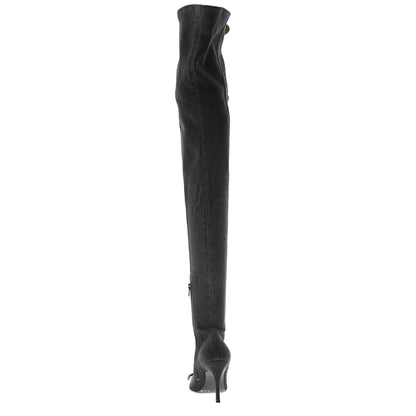 Diesel D-Venus TBT D Womens Black Canvas Zipper Over The Knee Boots