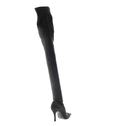 Diesel D-Venus TBT D Womens Black Canvas Zipper Over The Knee Boots