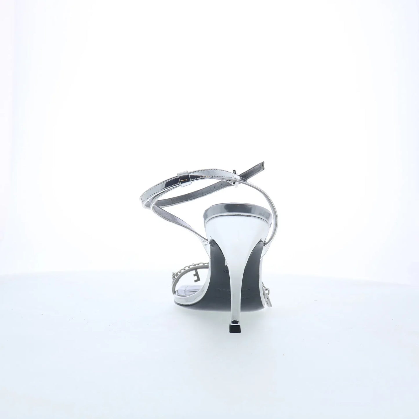 Diesel D-Vina SDL Y03303-P2345-T9002 Womens Silver Strap Heels Shoes