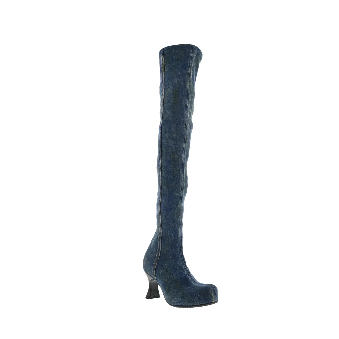 Diesel D-Woodstock TBT Womens Blue Canvas Zipper Knee High Boots