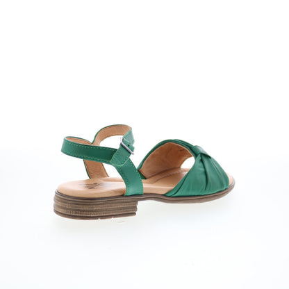 Miz Mooz Dorra Womens Green Leather Hook & Loop Strap Sandals Shoes