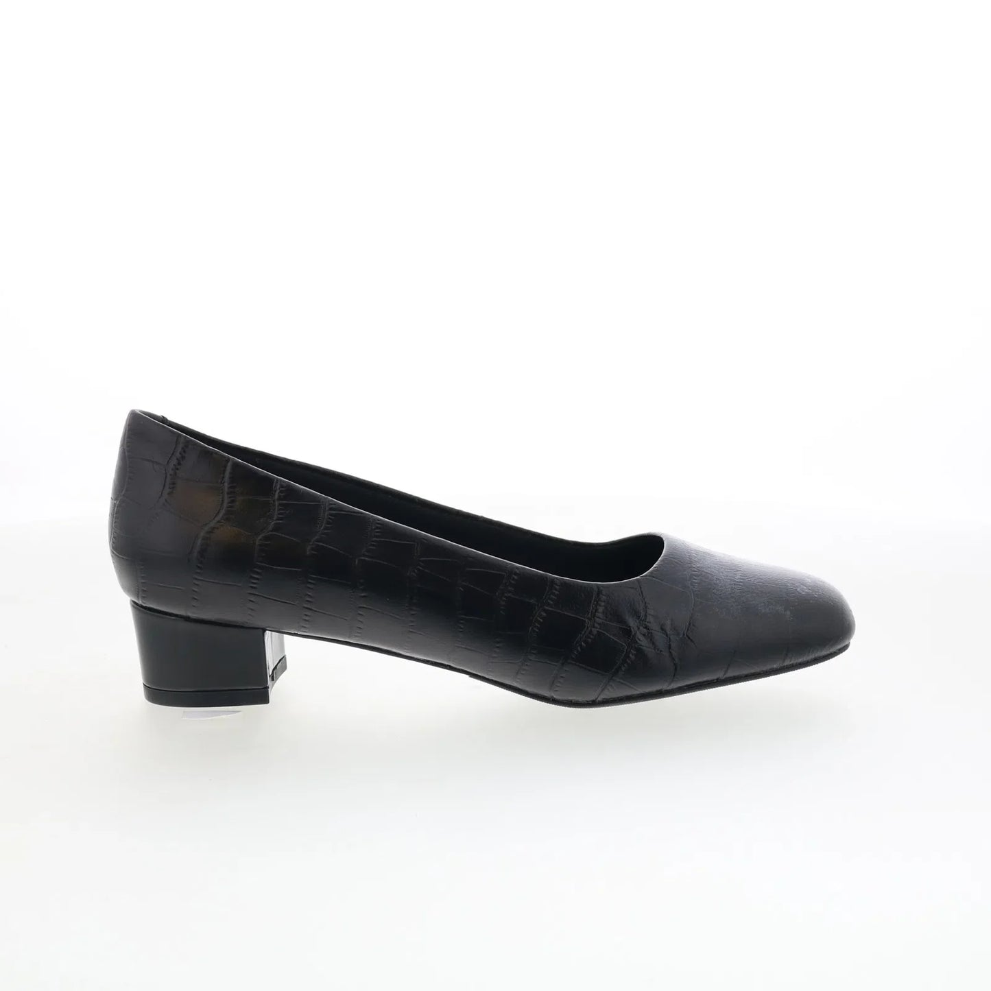 Trotters Dream T2302-011 Womens Black Leather Slip On Pumps Heels Shoes
