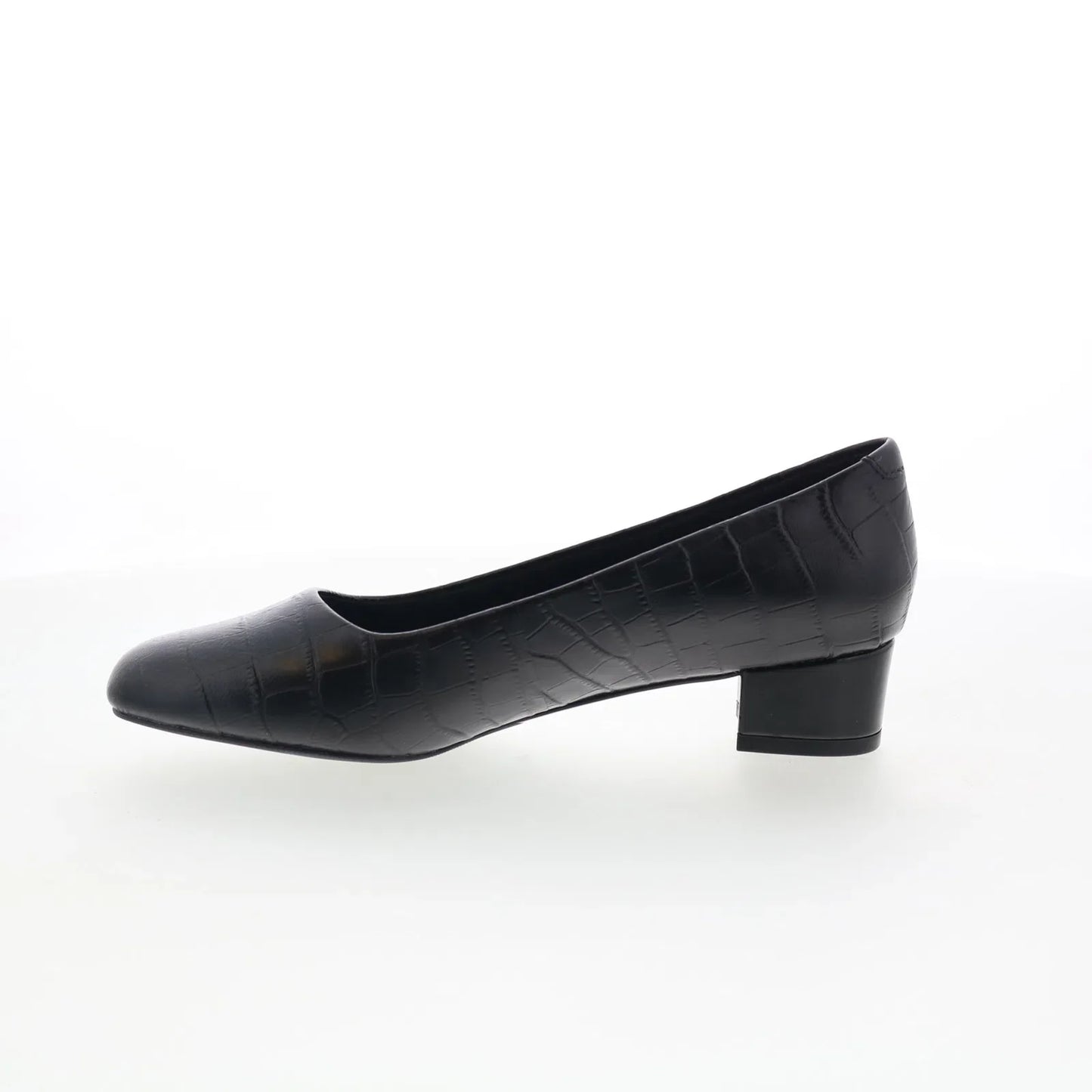 Trotters Dream T2302-011 Womens Black Leather Slip On Pumps Heels Shoes