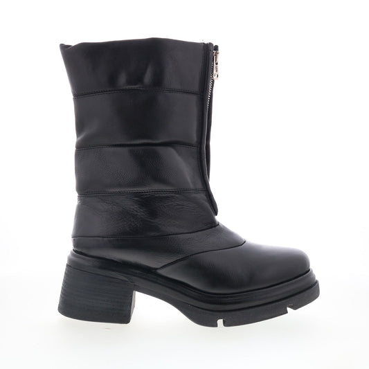 A.S. 98 Edwin Womens Black Leather Zipper Casual Dress Boots