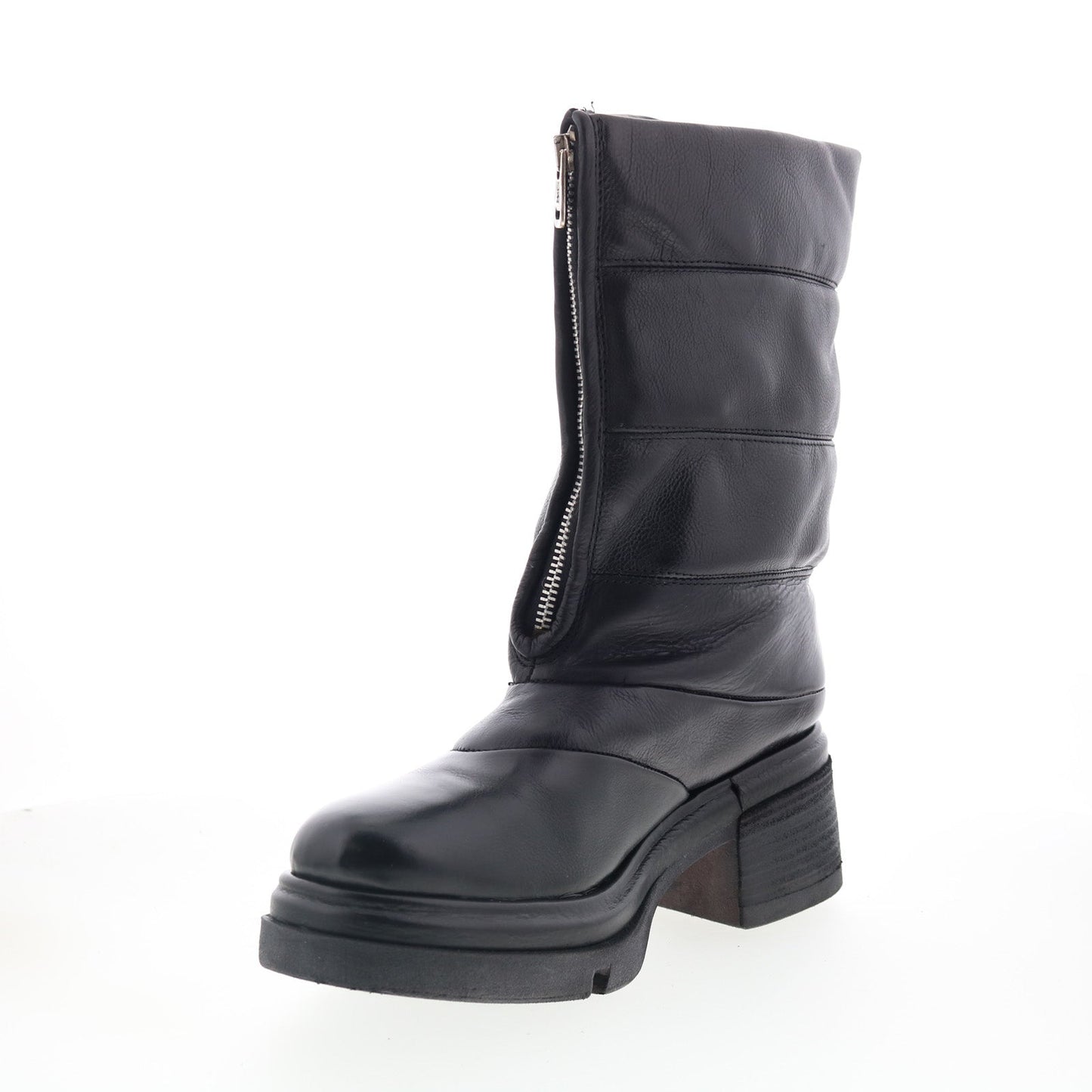 A.S. 98 Edwin Womens Black Leather Zipper Casual Dress Boots