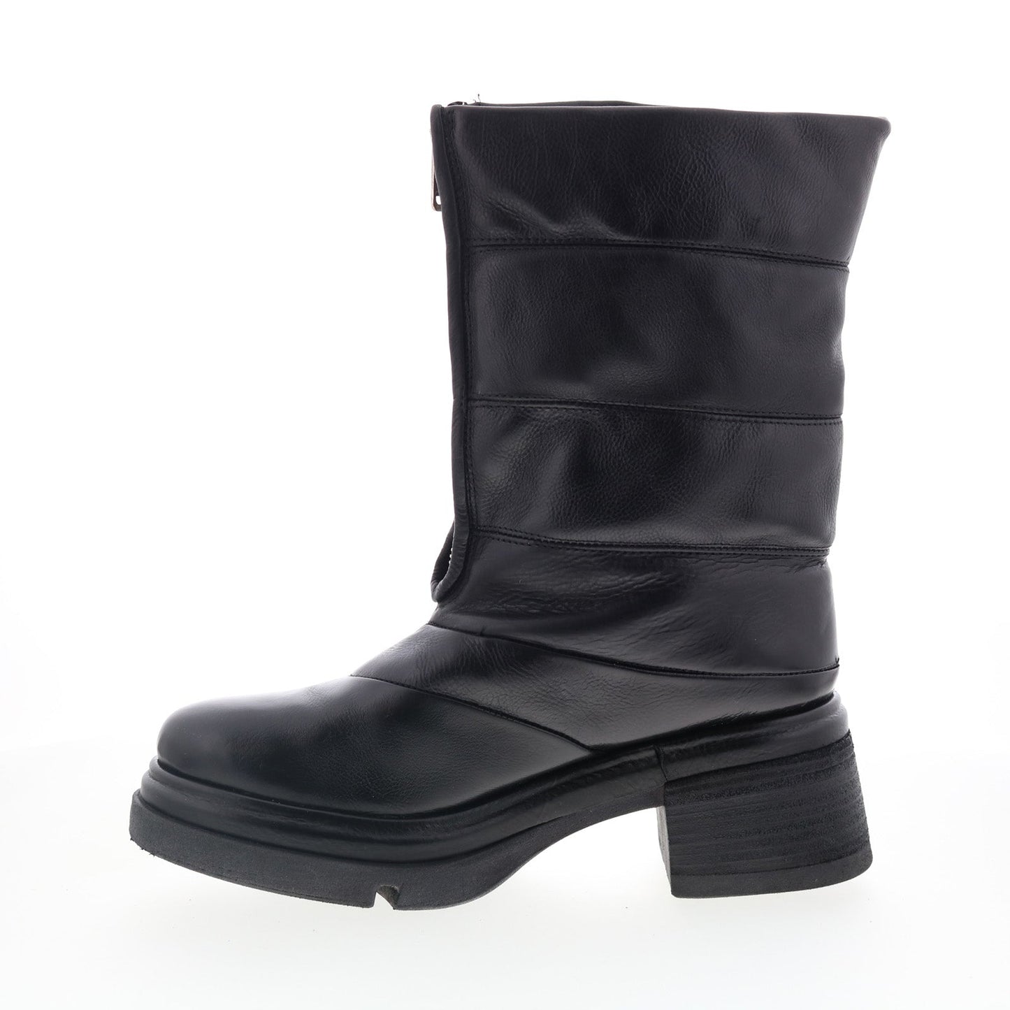 A.S. 98 Edwin Womens Black Leather Zipper Casual Dress Boots