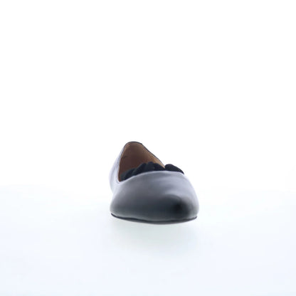 Trotters Elsie T2357-001 Womens Black Leather Slip On Ballet Flats Shoes