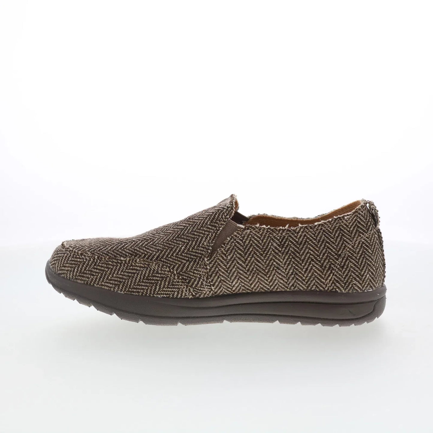 Minnetonka Expanse 61083 Womens Brown Canvas Slip On Loafer Flats Shoes
