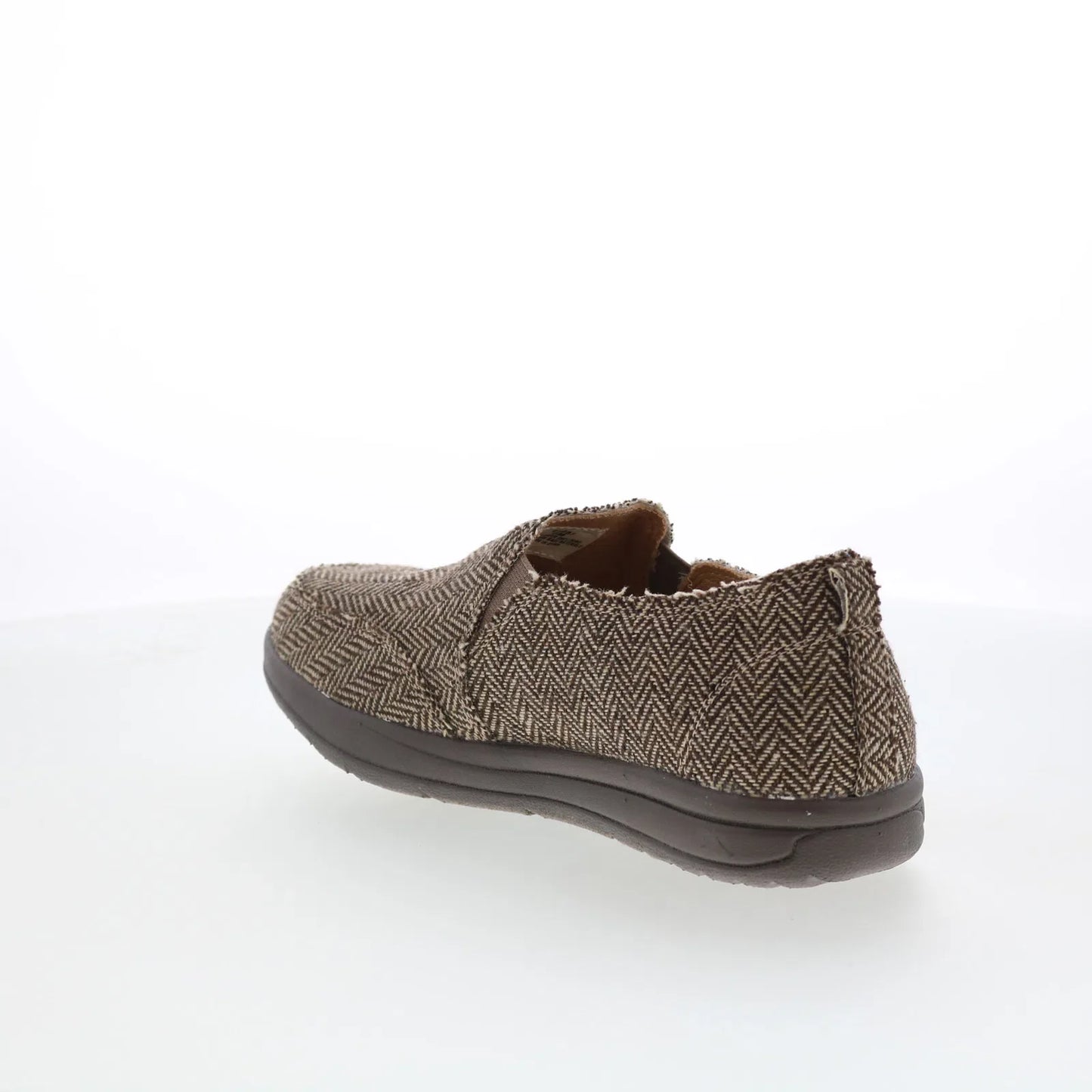 Minnetonka Expanse 61083 Womens Brown Canvas Slip On Loafer Flats Shoes