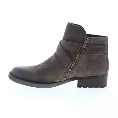 Born Trinculo F11417 Womens Gray Leather Zipper Ankle & Booties Boots