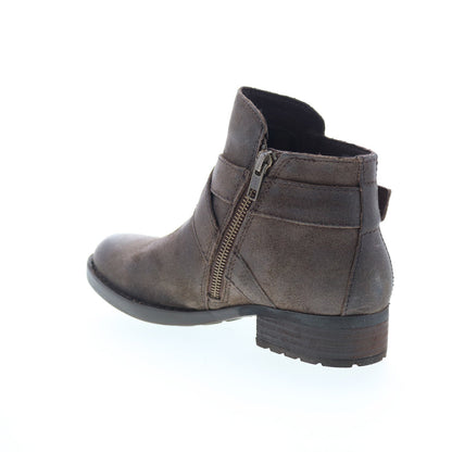 Born Trinculo F11417 Womens Gray Leather Zipper Ankle & Booties Boots