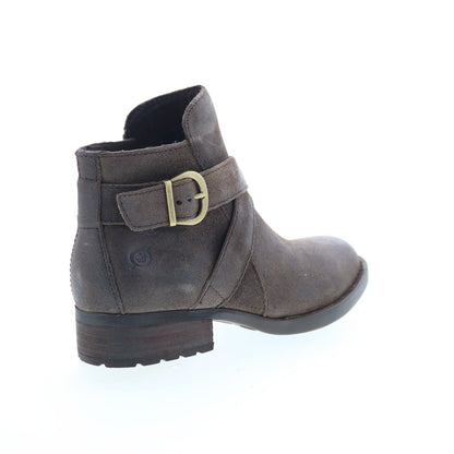 Born Trinculo F11417 Womens Gray Leather Zipper Ankle & Booties Boots