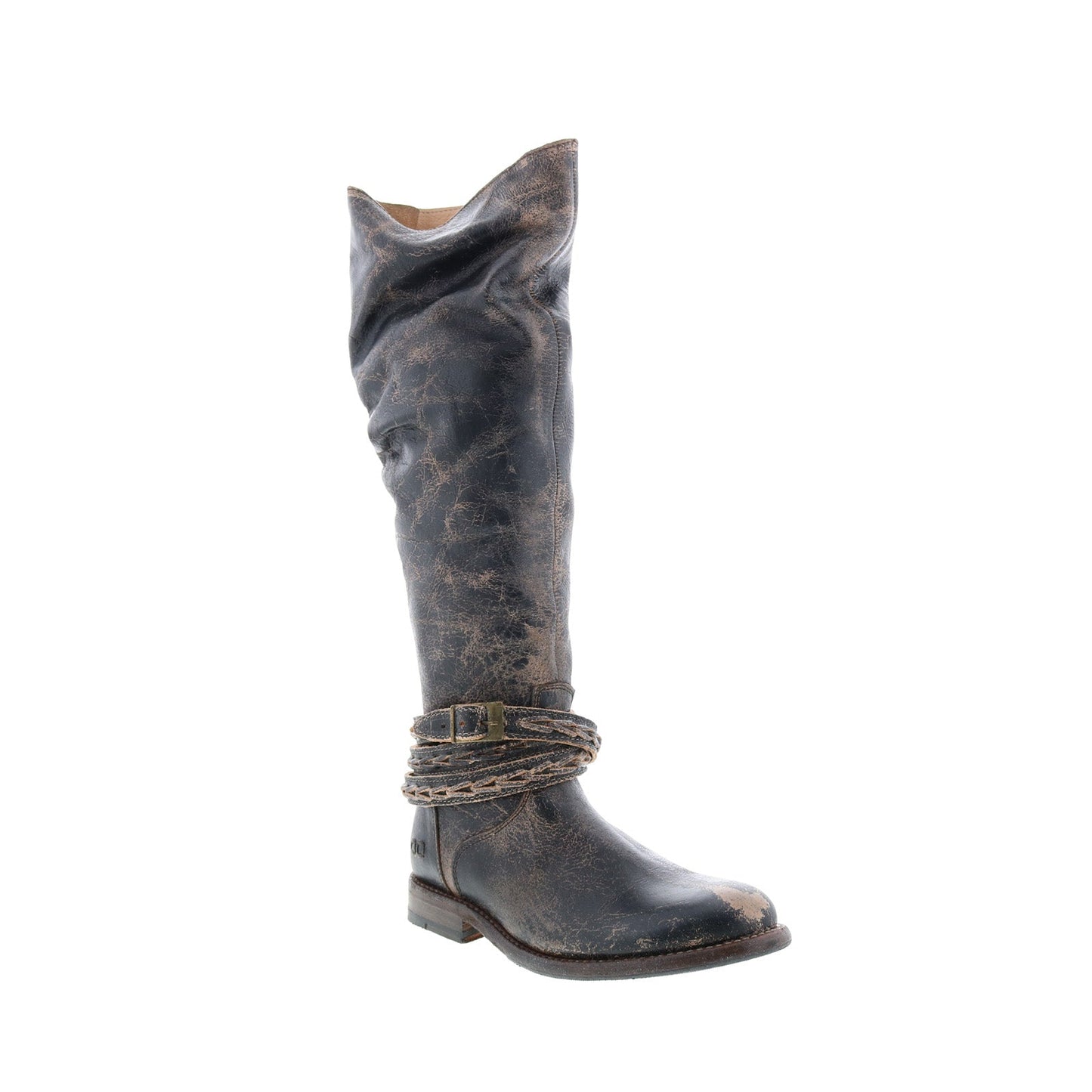Bed Stu Eva F321120 Womens Black Leather Zipper Knee High Boots