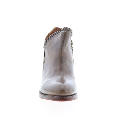Bed Stu Carla F393009 Womens Gray Leather Zipper Ankle & Booties Boots