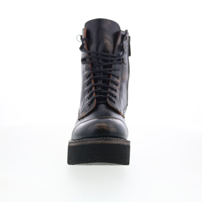 Bed Stu Prudence HI F393042 Womens Black Leather Lace Up Casual Dress Boots