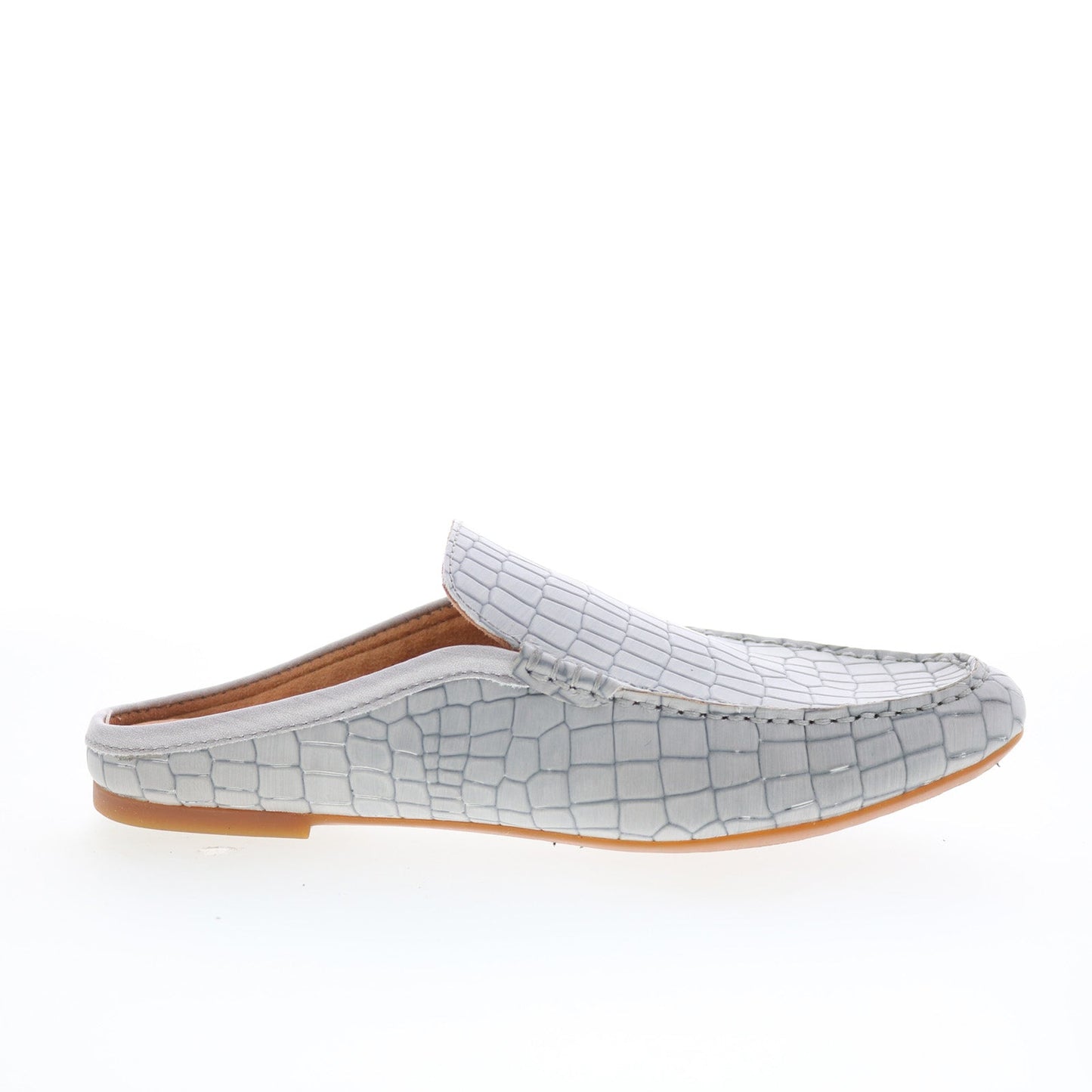 Born Capricorn F57722 Womens Gray Leather Slip On Mule Flats Shoes