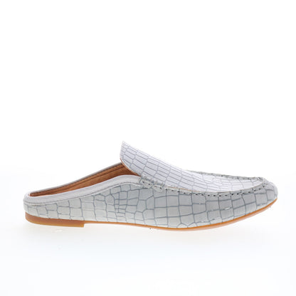 Born Capricorn F57722 Womens Gray Leather Slip On Mule Flats Shoes