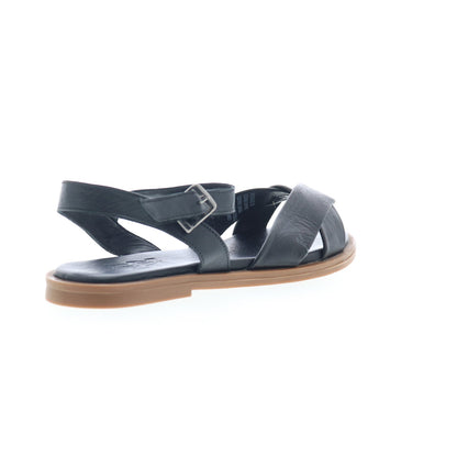 Miz Mooz Fallyn Womens Black Leather Hook & Loop Strap Sandals Shoes