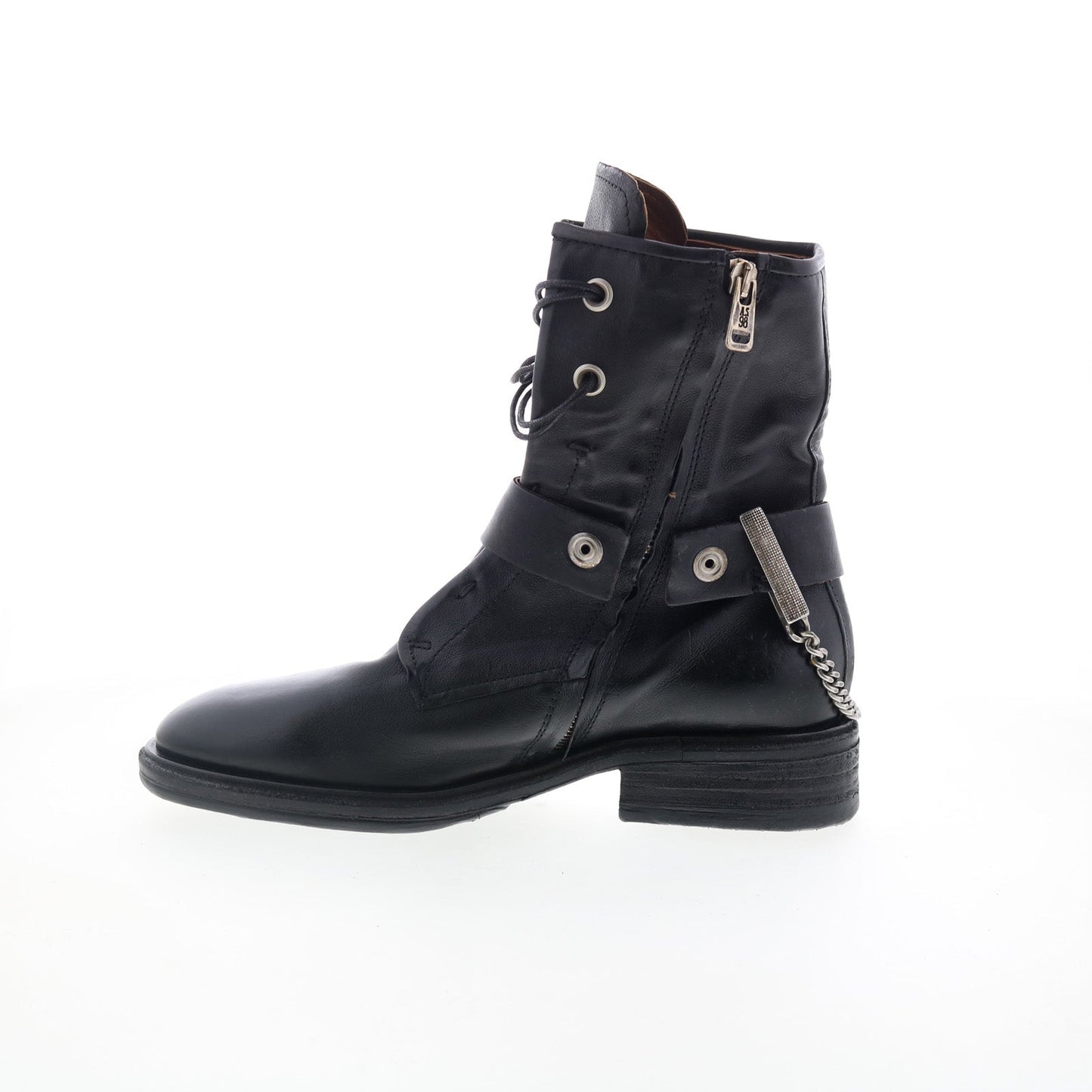 A.S. 98 Faust Womens Black Leather Zipper Casual Dress Boots