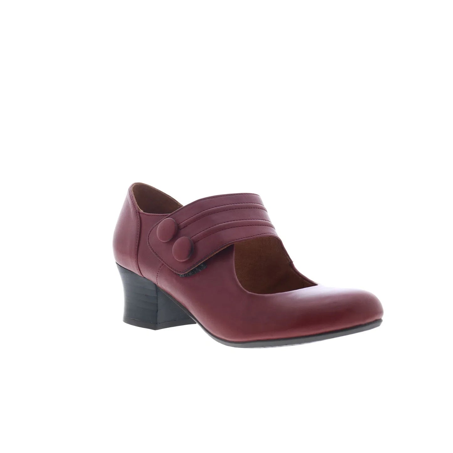Miz Mooz Fayth Womens Burgundy Leather Slip On Pumps Heels Shoes