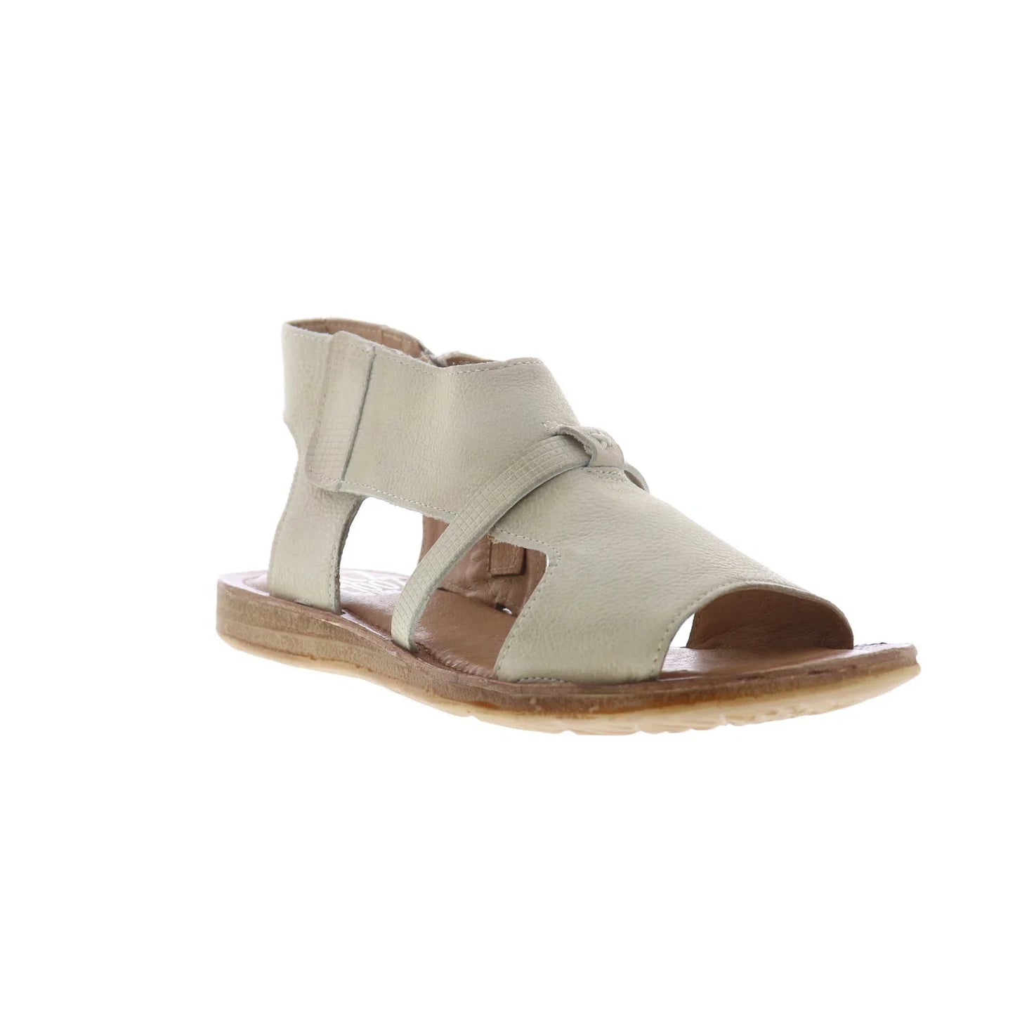 Miz Mooz Finnley Womens Beige Leather Zipper Strap Sandals Shoes