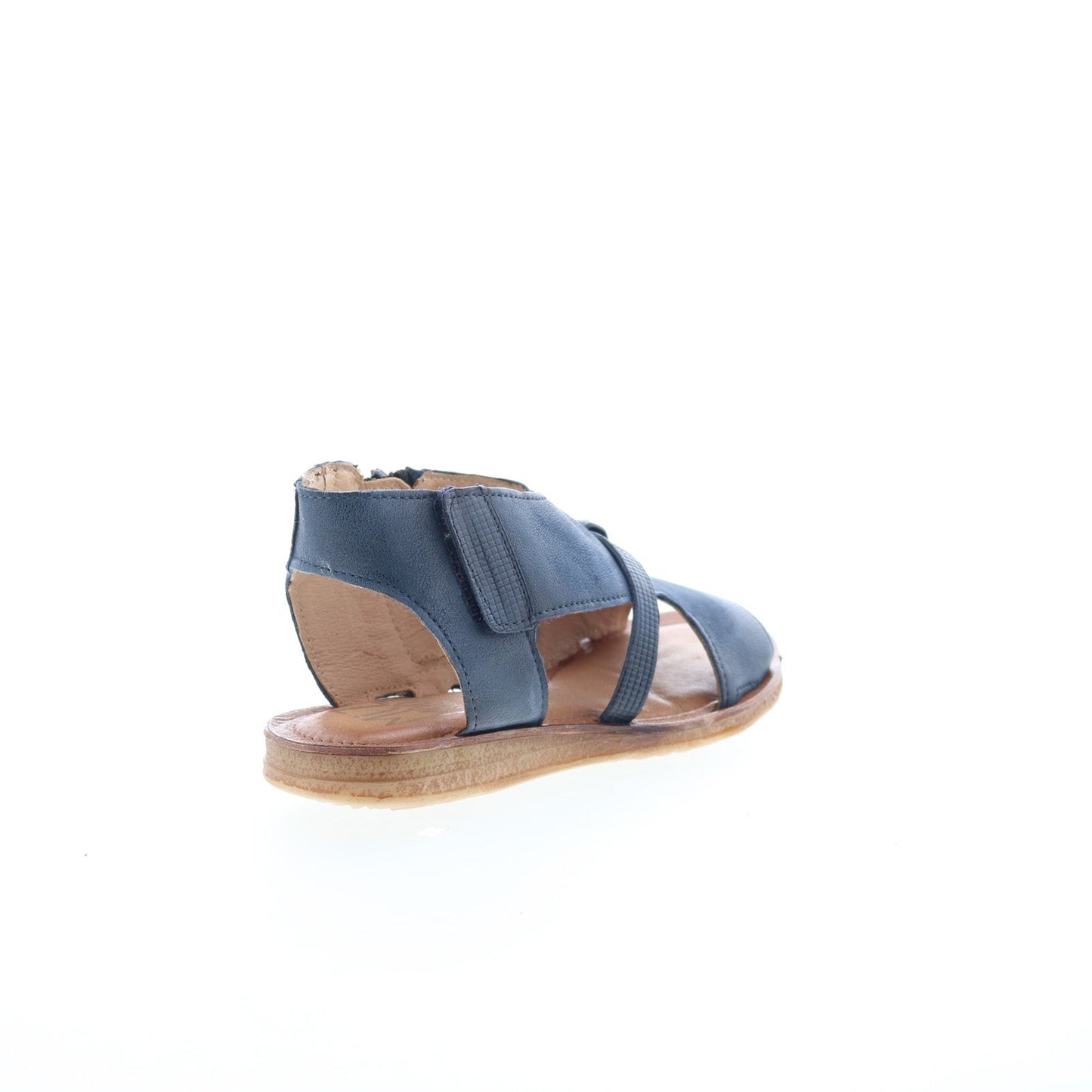 Miz Mooz Finnley Womens Blue Leather Zipper Strap Sandals Shoes
